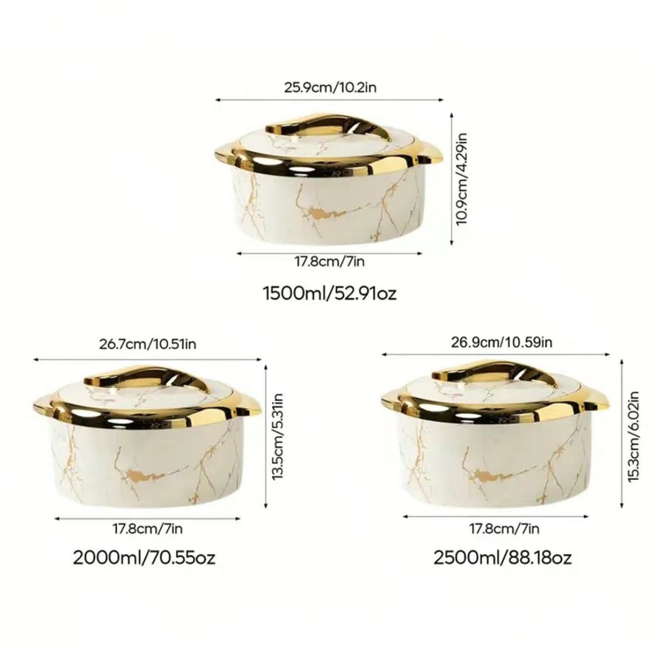 3 Pcs Golden Touch Food Warmer