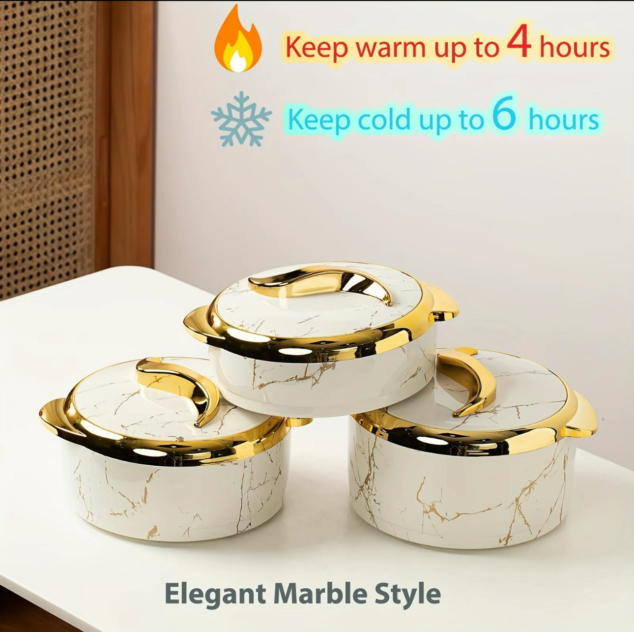3 Pcs Golden Touch Food Warmer