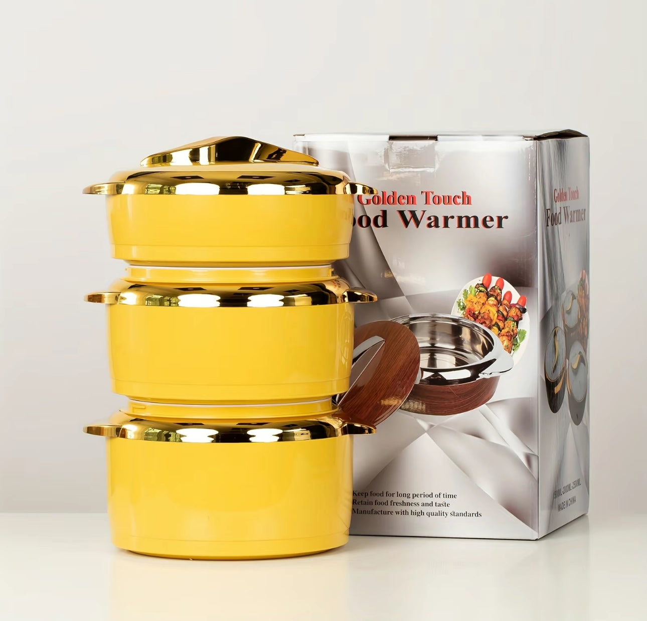 3 Pcs Golden Touch Food Warmer